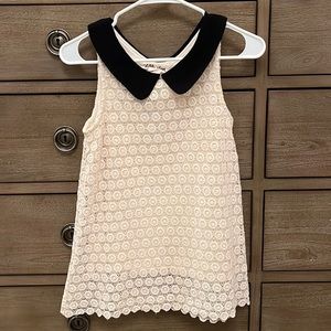 Anthropologie Cream & Black Sleeveless Blouse, Size XS